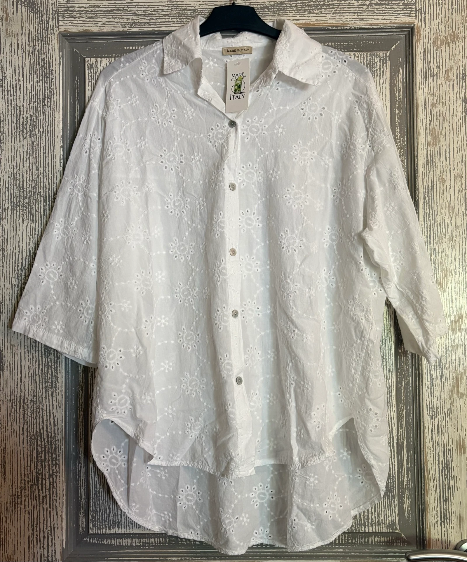 Chemise blanche dentelle anglaise 